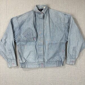 Vintage Woolrich Denim Coat Jacket Unlined Women's Medium EUC 80's -90's